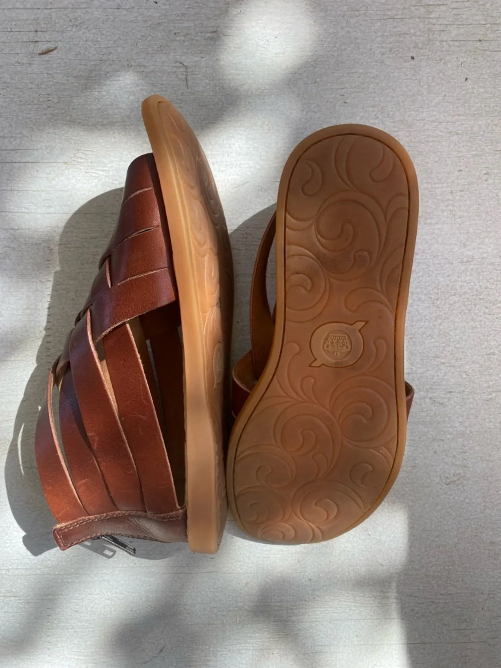 Born Tan Brown Woven Leather Sandals - Picture 3 of 5